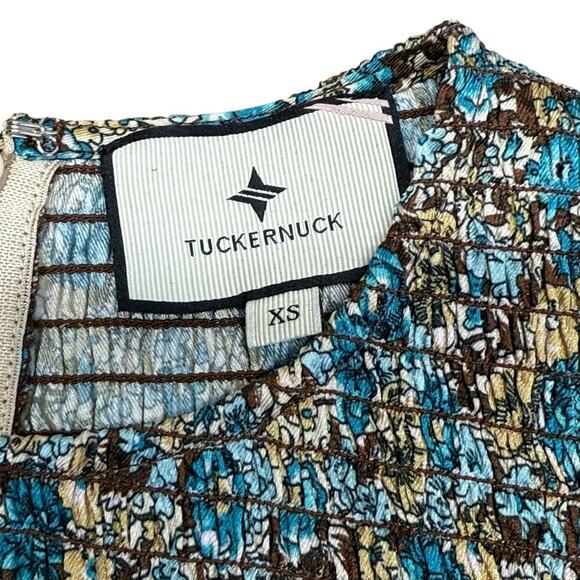 Tuckernuck Robin Egg Libby Mixed Floral Print Tiered Maxi Dress XS - Picture 7 of 8